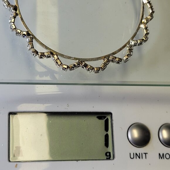 Silver with Crystal Hoop Earrings - Picture 4 of 4